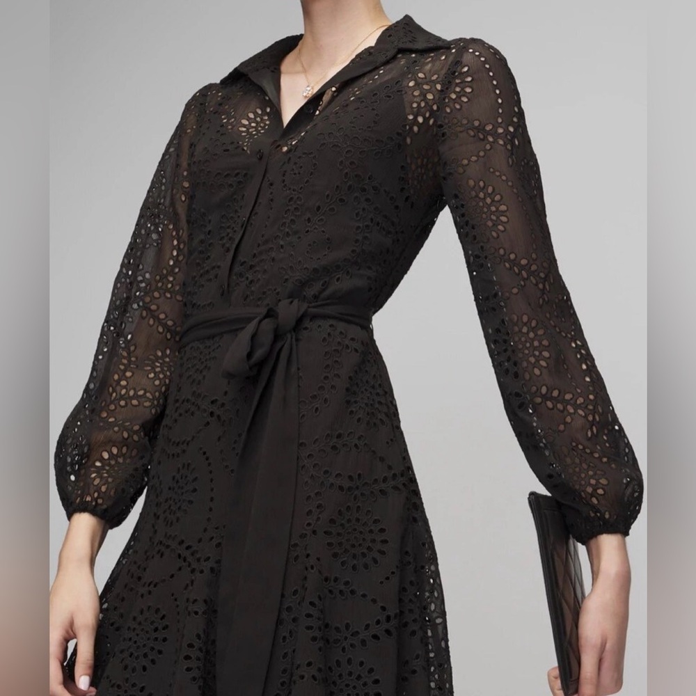 NWT White House Black Market Black Eyelet Dress